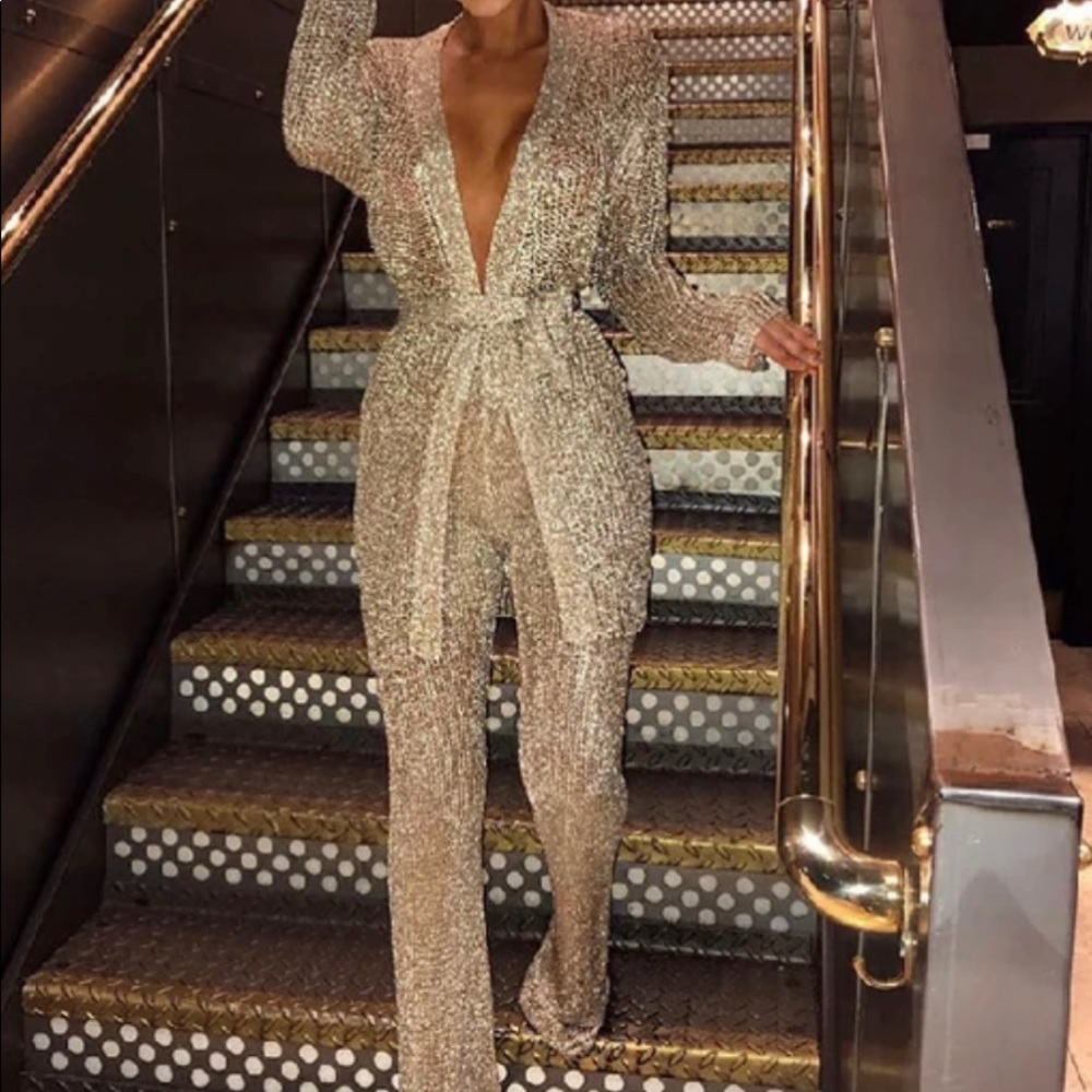 Shimmery cardigan set